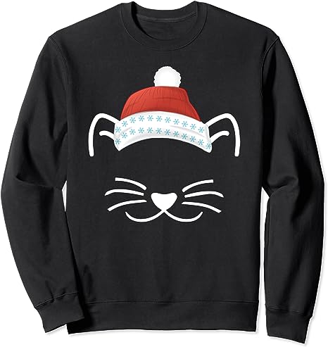 🐱Purr-fect Winter Warmth: The Cat Face Whisker Sweatshirt for Feline Fanatics❄️