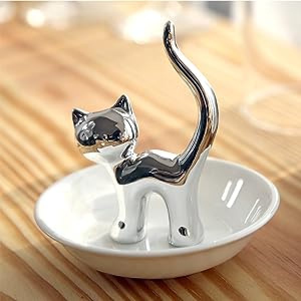 CatBliss Ceramic Ring Holder: The Ultimate Trinket Dish for Cat Lovers