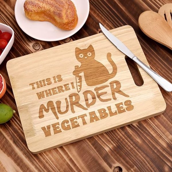 Funny Black Cat Engraved Cutting Board