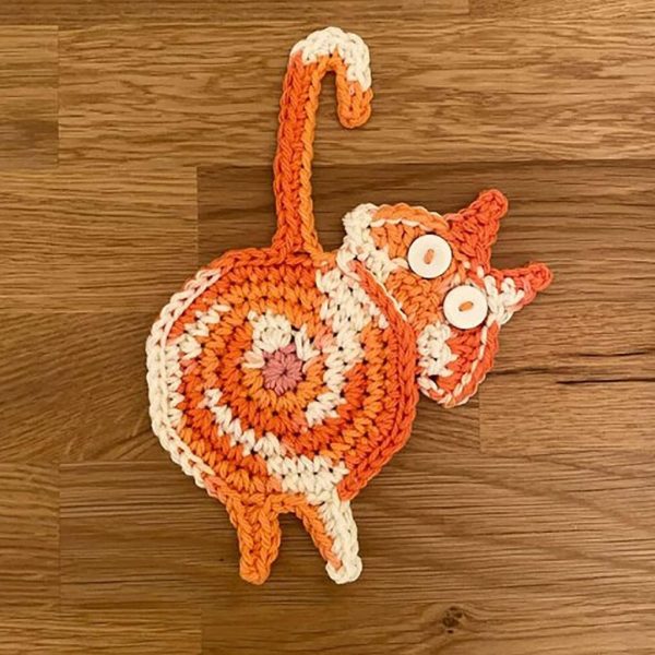 Cat Coaster Set: Absorbent & Insulated Drink Woven Coasters