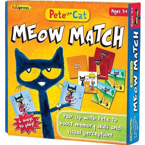 Edupress Pete the Cat Meow Match Game - Boost Memory Skills with Fun Matching Cards for Kids & Teachers